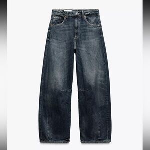 Zara TRF MID WAIST BAGGY BALLOON JEANS size 6